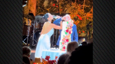 Παύλος Βαρδινογιάννης - Κατερίνα Μπιρμπίλη: H πρόποση του ζευγαριού στη δεξίωση μετά τον γάμο στην Εκάλη - Δείτε βίντεο