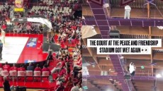 Απίστευτες εικόνες στο ΣΕΦ: Έσταζε η οροφή την ώρα του αγώνα του Ολυμπιακού με τον Πανιώνιο - Βίντεο 