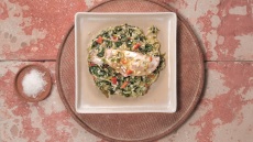 Σπανακολαχανόρυζο με αχνιστό ψάρι
