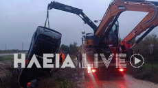 Θρίλερ με αυτοκίνητο που βρέθηκε αναποδογυρισμένο σε κανάλι στον Σταφιδόκαμπο της Ανδραβίδας, δείτε φωτογραφίες