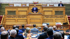 Συνεδρίαση της κοινοβουλευτικής ομάδας της ΝΔ υπό τον Κυριάκο Μητσοτάκη, την Παρασκευή