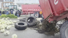 Γάλλοι αγρότες πέταξαν λάχανα, λάστιχα και άφησαν φέρετρο έξω από την εξοχική κατοικία του Μακρόν, δείτε βίντεο