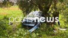 Αυτοκίνητο καρφώθηκε σε ελιές στην Ηλεία, στο νοσοκομείο 19χρονος