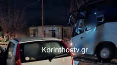 Ένας τραυματίας έπειτα από σύγκρουση ΙΧ με λεωφορείο στην Κορινθία, βίντεο