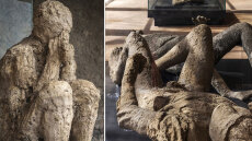 Τα συγκλονιστικά εκμαγεία θυμάτων της έκρηξης του Βεζούβιου στην Πομπηία, αγκαλιασμένοι ή κουλουριασμένοι περίμεναν το τέλος τους