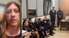 Το βίντεο της Κωνσταντοπούλου στις 00:25 από το δικαστικό μέγαρο της Λάρισας και η φωτογραφία με Καρυστιανού και Ρούτσι