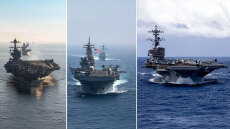 Για πρώτη φορά εδώ και 23 χρόνια τρία αεροπλανοφόρα των ΗΠΑ με περισσότερα από 200 μαχητικά και 15.000 στρατιώτες ταυτόχρονα στη Μέση Ανατολή