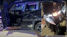 Μηχανή συγκρούστηκε με αυτοκίνητο στη Λαμία, ένας τραυματίας, δείτε φωτογραφίες