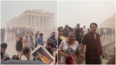 «Ο Δίας εκνευρίστηκε»: Ετρεχαν οι τουρίστες στην Ακρόπολη με την χθεσινή κακοκαιρία, δείτε βίντεο