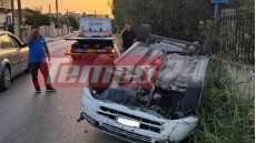 Τροχαίο στην Πάτρα: Αυτοκίνητο εξετράπη της πορείας του και αναποδογύρισε, σώος ο οδηγός