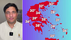 Επιμένει η ζέστη με θερμοκρασίες έως 39°C, δυναμώνουν τα μελτέμια, η πρόγνωση Τσατραφύλλια στο protothema