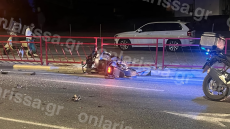 Τροχαίο δυστύχημα με μια 52χρονη νεκρή στη Λάρισα - Εκτοξεύτηκε από μηχανή μετά από σύγκρουση με όχημα