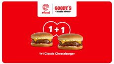 Goody’s Classic Cheeseburger, τώρα με 1+1 δώρο στο efood