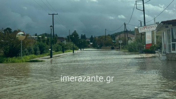 Δυνατές βροχές και κατολισθήσεις στη Λακωνία, πλημμύρες στη Ζάκυνθο, μηνύματα 112 για Μάνη, Πιερία και Ευρώτα
