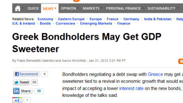 Bloomberg: Διευκολύνει η ρήτρα ΑΕΠ το "κούρεμα"