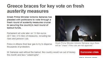 Πρώτη είδηση στον διεθνή Τύπο τα επεισόδια εντός και εκτός Βουλής   