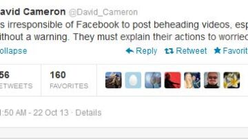 Κάμερον κατά Facebook: «Ανεύθυνη η δημοσίευση βίντεο ακραίας βίας»