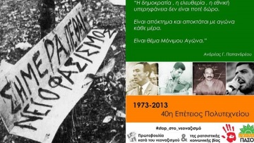 Ο Π.Φύσσας στην αφίσα της Νεολαίας του ΠΑΣΟΚ για το Πολυτεχνείο