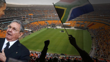 Ιστορική χειραψία Ομπάμα - Κάστρο στην τελετή για τον Μαντέλα