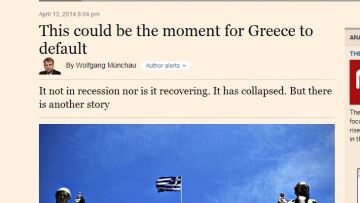 FT: Γιατί είναι τώρα η καλύτερη ώρα να χρεοκοπήσει η Ελλάδα;