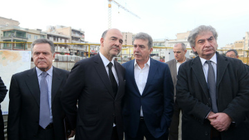 Σε εργοτάξιο του Μετρό στον Κορυδαλλο μετά το Μαξίμου ο Μοσκοβισί