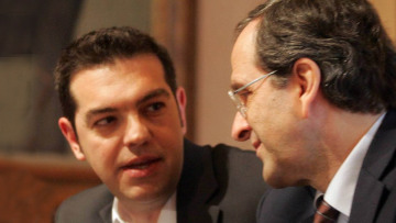 Άγρια σύγκρουση Σαμαρά-Τσίπρα για χρεοκοπία και ευρώ