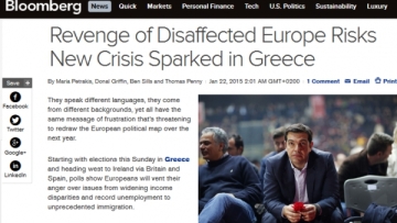 Bloomberg: Mε νέα κρίση απειλούν την Ευρώπη ΣΥΡΙΖΑ, Podemos, UKIP και Sinn Fein