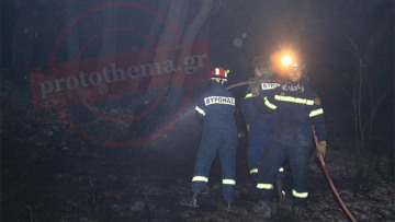 Μεγάλη φωτιά στους πρόποδες της Πάρνηθας κοντά στη Φυλή