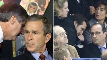 Μπους - Ολάντ: Όταν δύο ηγέτες «παγώνουν» μπροστά στην τρομοκρατία