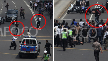 Καρέ - καρέ η επίθεση ενόπλων κατά αστυνομικών στην Τζακάρτα