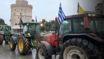 Με τα τρακτέρ στον Λευκό Πύργο οι αγρότες 