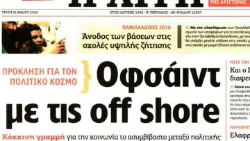 «Αυγή»: Οφσάιντ με τις offshore υπουργών- ζητά να καταργηθεί η διάταξη