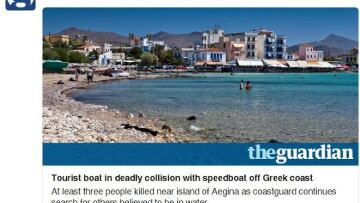 Τα διεθνή μέσα ενημέρωσης μεταδίδουν την είδηση για την τραγωδία στην Αίγινα