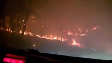 Βίντεο από τη Θάσο: Αυτοκίνητο περνά μέσα από την πύρινη λαίλαπα 