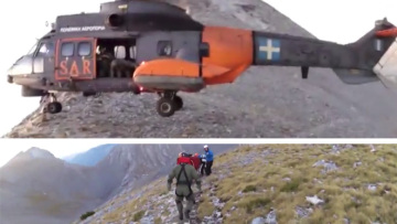 Όλυμπος: Δείτε πού «σταμάτησαν» Super Puma για να διασώσουν ορειβάτη