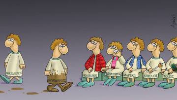 Το συγκινητικό σκίτσο του Αρκά για τον Νοέμβριο, που έφυγε πενθώντας και λασπωμένος