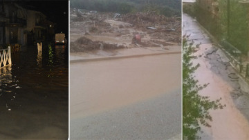 Κομμένη στη μέση η Αιτωλοακαρνανία από τις βροχές, δρόμοι-χείμαρροι στην Ήπειρο