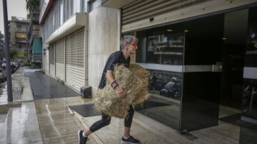 Ακτιβιστές πέταξαν σανό στα γραφεία των Ανεξάρτητων Ελλήνων