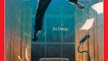 Στο νέο εξώφυλλο του TIME o Τραμπ κολυμπά στα... βαθιά