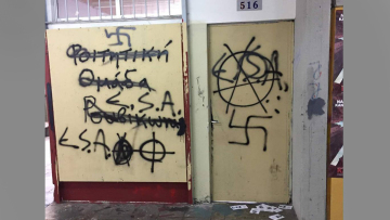 Χάος στη Φιλοσοφική: Κατάληψη από τον Ρουβίκωνα – Σβάστικες και συνθήματα 