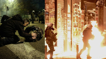 Δείτε βίντεο: Φωτιές, μολότοφ και οδοφράγματα στα Εξάρχεια - Επεισόδια έξω από τη ΓΑΔΑ