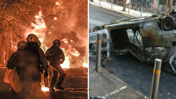  Εξάρχεια: Ρημαγμένη πόλη από τα επεισόδια μετά την πορεία για τον Γρηγορόπουλο