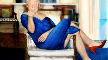 Ο Επστάιν είχε πίνακα με τον Μπιλ Κλίντον να φορά μπλε φόρεμα και κόκκινα τακούνια!