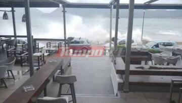 Κακοκαιρία «Βικτώρια»: Η θάλασσα σκέπασε την παραλιακή στο Ρίο - Έκλεισαν σχολεία στην Κρήτη