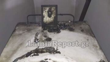 Ιερόσυλοι έβαλαν φωτιά σε εκκλησάκι στη Λαμία 