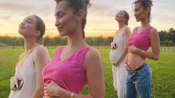 Τζίτζι & Μπέλα Χαντίντ:  Συγκρίνουν τις κοιλιές τους – Έγκυος η μία... χάμπουργκερ η άλλη