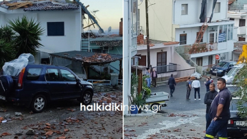 Χαλκιδική: Καταστροφές από ανεμοστρόβιλο στον Νέο Μαρμαρά 