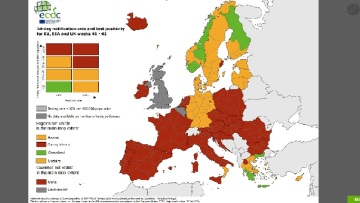 Κορωνοϊός στην Ευρώπη: Παραμένει «πράσινη» η μισή Ελλάδα - Δείτε χάρτη