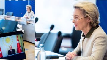 «Ικανοποίηση» από την Ούρσουλα φον ντερ Λάιεν για την τηλεδιάσκεψη με Ερντογάν
