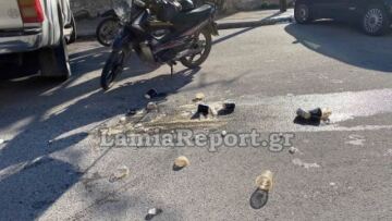 Λαμία: Τροχαίο ατύχημα με ντελιβερά - Δείτε φωτογραφίες